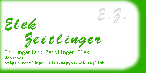 elek zeitlinger business card